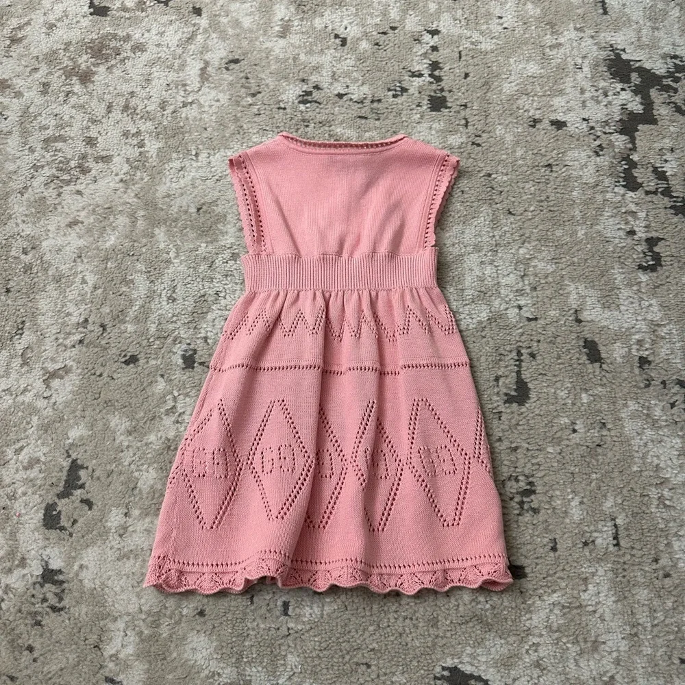 Gucci Pink Crochet Sweater Dress Size 3 Years RARE - Picture 2 of 4